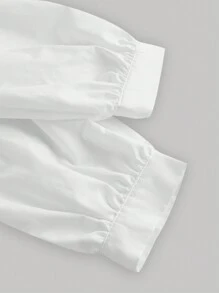 SHEIN MOD 大码复古刺绣灯笼袖长袖衬衫