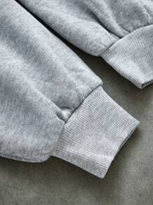 SHEIN 2 stuks/set tienerjongens losse patroon hoodie en joggingbroek set