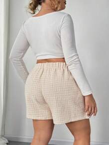 Flirla 欧美风时尚百搭不对称纽扣开衩大码短裙短裤