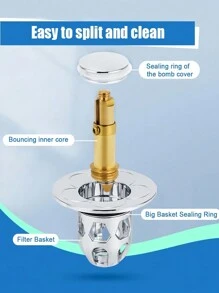 1PC Kích thước phổ thông Pop Up Bộ lọc chống tắc nghẽn Giỏ thoát nước bồn rửa cho chậu rửa Quà tặng Giáng sinh Trang trí phòng tắm tại nhà Sử dụng mùa hè Phụ kiện ống nước thiết yếu Dễ dàng lắp đặt Nâng cấp bền Ý tưởng quà tặng Quà tặng ngày lễ Đồ đạc phòng tắm theo mùa - Bạc - Xem 3