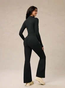 OutZeal AeroHeat Fleece Slim Zip-Up Long Sleeve Jumpsuit With Multiple Pockets For Hiking