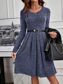 EMERY ROSE 圆领长袖连衣裙,秋季女装连衣裙,冬季女装连衣裙