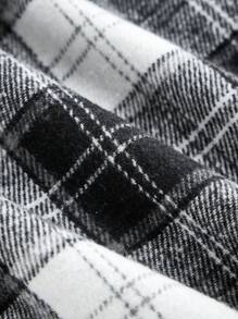 SHEIN Teens Boys' Loose Casual Plaid Patchwork Hooded Shirt - Multicolor - View 9