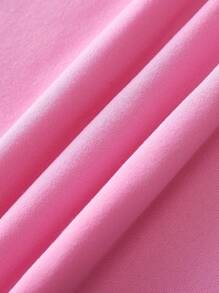 SHEIN EZwear 女士秋冬款狗狗印花圆领长袖羊毛衫 - 淺粉色 - 查看 3