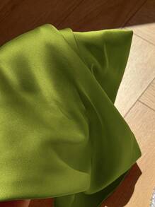 Comfortcana Lime Green Satin Women's Backless Tie-Back Tank Top