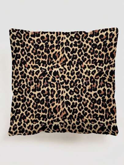 Grunge Punk 1pc Unique European Leopard Pattern Pillowcase Without Filler, Plush Cheetah Printed Square Cushion Cover, Suitable For Living Room, Bedroom Home Decor, Sofa&Car Pillow Case, Applicable For All Seasons