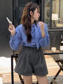 DAZY Women Plain Minimalist Casual Shorts, Suitable For Daily Wear Fall,Winter