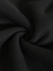 Manfinity EZcore Men's Letter Print Minimalistic Casual Hoodie, Long Sleeve - Black - View 4