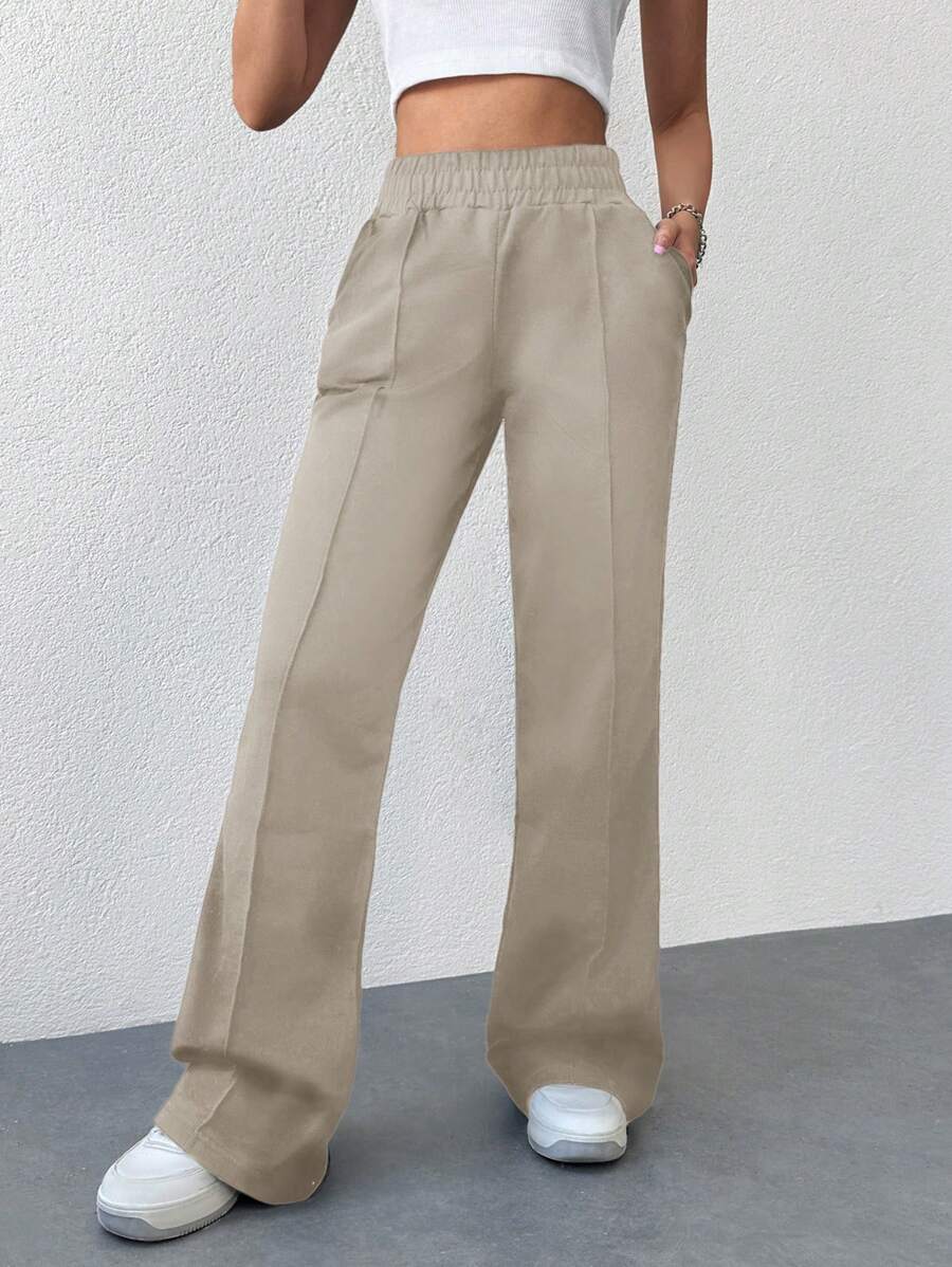 RueChic 100% 纯棉女式休闲纯色喇叭运动裤