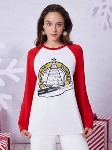 THE POLAR EXPRESS X SHEIN Women Graphic Print T-Shirts, For Christmas - White - View 5