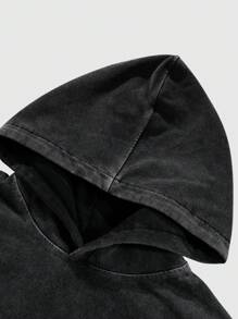 Manfinity EMRG Sudadera con capucha casual con lavado vintage con estampado de letras y coche, manga larga con gráfico para salir en primavera y otoño, regalo para amigos, esposo, novio