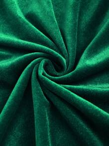 Sweetra 1 chiếc váy liền thân không tay xếp ly màu trơn thanh lịch cho trang phục dự tiệc ngày lễ Maxi nhung dành cho nữ - Màu xanh lá cây đậm - Xem 5