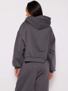 MUSERA Double Zip Through Hoodie - Dark Grey - View 3