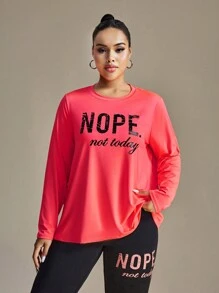 Studio SHEIN Sport Ladies Fashion New Plus Size Fitness Running Sports Suit Gym Set Workout Women Set