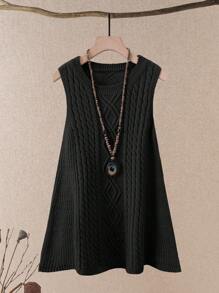 EMERY ROSE Women's Plain Crew Neck Sleeveless Simple Casual Tops - Black - View 1