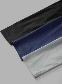 SHEIN EZwear 3 件套女士套装，深 V 领，紧身，纯色，百搭，长袖打底套头 T 恤，适合秋冬季 - 彩色 - 查看 8
