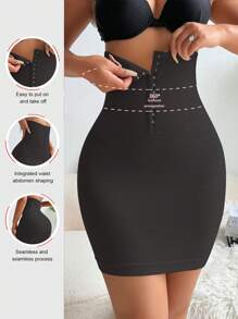 Women Solid Color High Waist Button Design Bodycon Mini Skirt