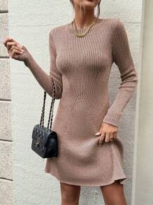 Chiquease Skin-Friendly Fitted Long Sleeve Bodycon Dress Fall Cloth For Women - Multicolor - View 5