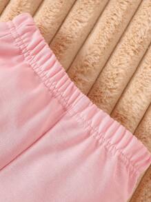 1 Set Baby Girl 3D Floral Decor Long Sleeve Hooded Jacket, Minimalist Crew Neck Sleeveless Top & Pants