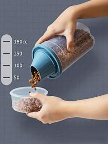 1PC Pet Food Storage Container Vacuum Grain Moisture Proof Canister For Cat Dog Food Sealed Barrel Holiday Gift Christmas - Blue - View 6