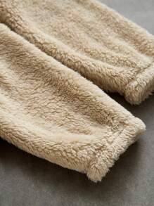 SHEIN 2pcs Tween Boy Loose Fit Fleece Hooded Sweatshirt And Jogger Pants Set - Brown - View 9