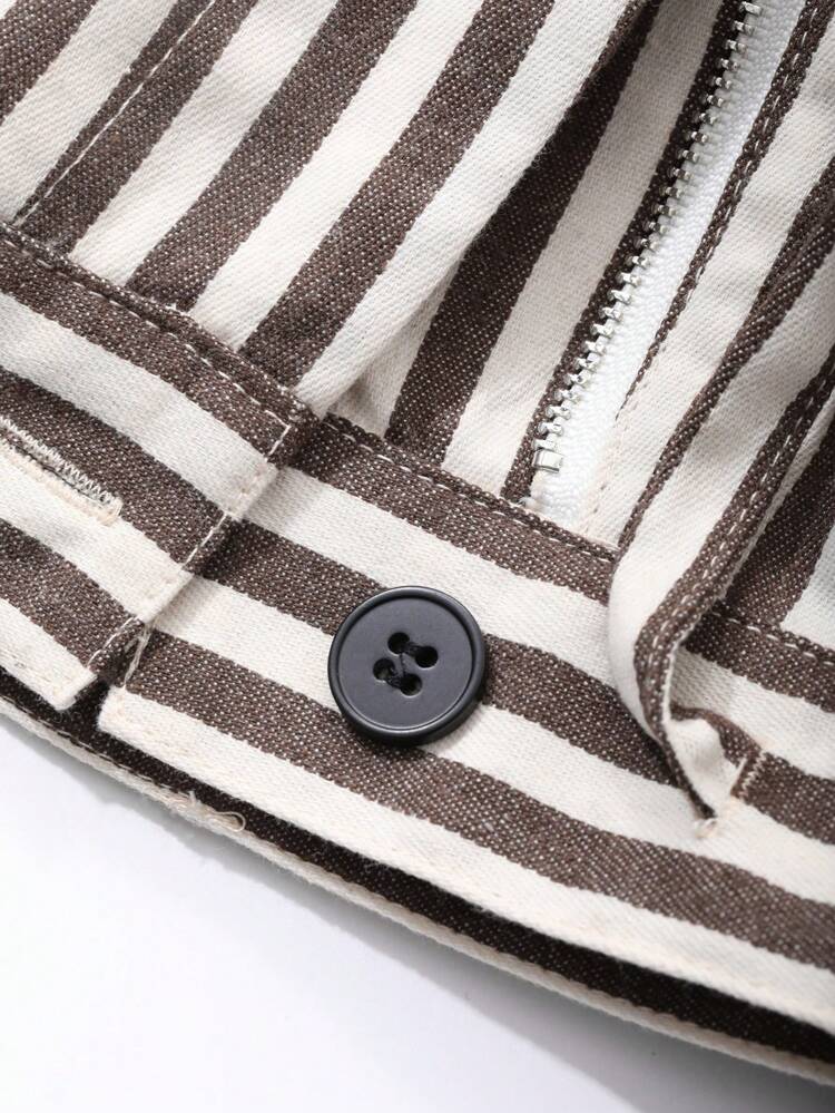 Men's Striped Wide-Leg Casual Pants, Autumn