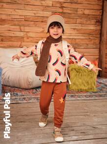 SHEIN 2pcs/Set Boy's Casual Star Print Round Neck Long Sleeve Top And Pants, Autumn - Multicolor - View 18