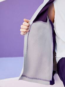 SHEIN Tween Girls Mountain & City Graphic Fuzzy 2pcs/Set Casual Sweatshirt & Pants Outfit - Multicolor - View 6