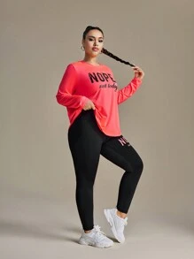 Studio SHEIN Sport Ladies Fashion New Plus Size Fitness Running Sports Suit Gym Set Workout Women Set
