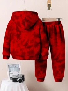 SHEIN Leap Crew Bộ 2 áo hoodie in hình thỏ bóng rổ dáng rộng đơn giản, thoải mái, phong cách, mát mẻ, phù hợp cho bé trai mùa thu đông, trang phục dạo phố màu đỏ, trang phục dạo phố cho bé trai - Nhiều màu - Xem 6