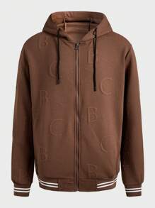 In My Nature Veste décontractée à capuche, zippée, à manches longues, pour homme - Tabac - Voir 1