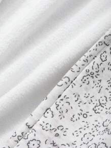 DAZY Floral Pattern Thermal Lined Loose Robe, Winter Pajama, Thermal Lined - Beige - View 7