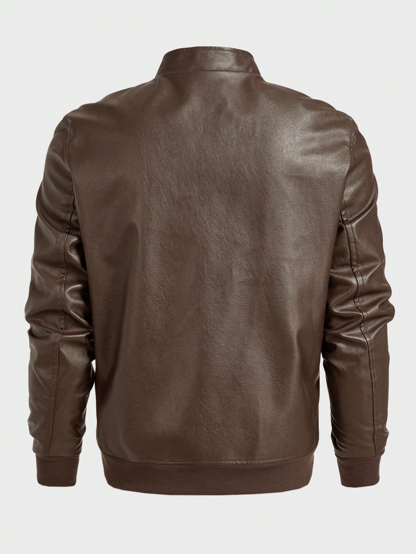 Manfinity BRENVOR جاكيت جلد PU كاجوال رجالية كلاسي...