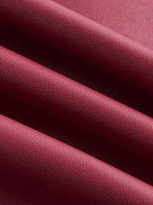 SHEIN Privé New Elegant Luxury Burgundy High Waist Slim Fit Mini Skirt, Autumn/Winter