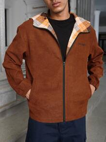 Manfinity Homme Chaqueta con capucha casual y sencilla de unicolor para hombre - Multicolor - Ver 6