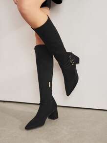 MOTF PREMIUM GIÀY CHUNKY GÓT NHỎ ĐÀN HỒI CAO CẤP CHO NỮ, THỜI TRANG - màu đen - Xem 1