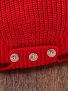 Baby Girls & Boys Knitted Long Sleeve Sweater Onesie, Cozy & Warm, Suitable For Autumn/Winter. Features Christmas Tree Embroidery Design, Comfortable For Everyday Wear, Holiday, Home, Outdoors, And Travel