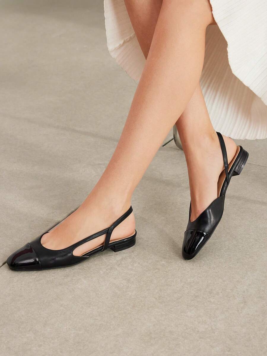 MOTF PREMIUM WOMEN'S COMFORT CONTRAST PANEL FLAT SHOES, FOR NEW YEAR HOLIDAY, SPRING SHOES SPRING BREAK EASTER FOR CHRISTMAS