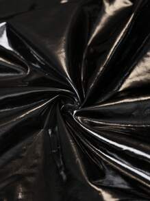 Slaydiva 2024 Thanksgiving Outfit Women Clothes, Women's Winter Clothes, Valentine's Day, Holiday, New Year Party Banquet Dance High Design Sense, Street All-Match Versatile Elegant Sexy Party Street Long Sleeve Black Shiny PU Leather Women Trench Coat - Black - View 14