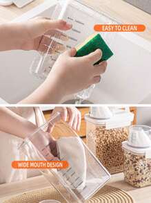 SHEIN Basic living 1入組素色白米儲物盒廚房用塑料食品儲物盒