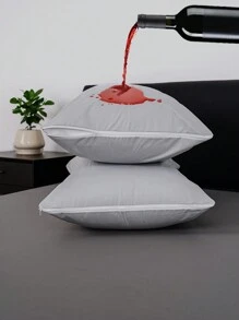 2pcs Waterproof Bedding Protectors - Breathable TPU Combination, Low Allergen, Zippered Pillow Covers, 2 Pieces Set - Light Grey - View 1