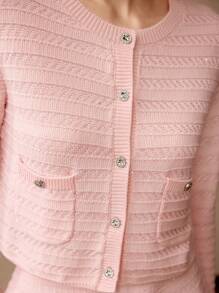 MOTF PREMIUM 纯色纹理针织贴袋开衫