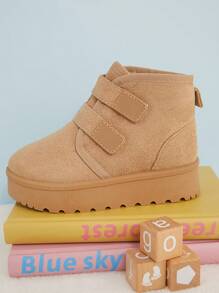 Mini mi Bestseller Kids' Mustard Seed Hook And Loop Snow Boots With Double Strap Closure - Stylish, Secure, And Warm - Beige - View 7