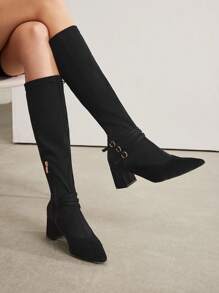 MOTF PREMIUM GIÀY CHUNKY GÓT NHỎ ĐÀN HỒI CAO CẤP CHO NỮ, THỜI TRANG - màu đen - Xem 3