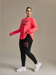 Studio SHEIN Sport Ladies Fashion New Plus Size Fitness Running Sports Suit Gym Set Workout Women Set