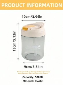 SHEIN Basic living 1Pc 550ml Travel Mug With Flip Top Lid Tumbler Mug With Straw Sports Water Bottle,Coffee Cup,
