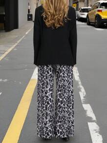 INAWLY Quần ống rộng họa tiết da báo thời trang rộng rãi cho nữ - Nhiều màu - Xem 2