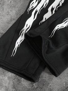 Manfinity EMRG Men's Letter Print Drawstring Waist Casual Sweatpants