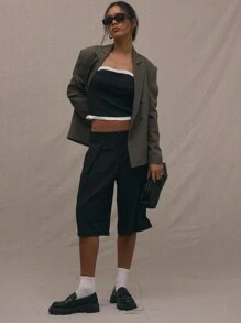 MUSERA Pantalones cortos plisados de talle bajo, estilo callejero de verano de los 90