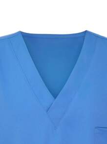 Manfinity 男士纯色短袖长裤休闲医疗制服套装，秋季